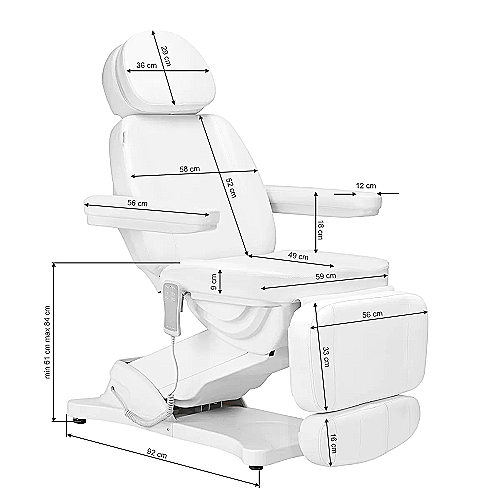 Kozmetički stol SILLON CLASSIC – električni stol s 3 motora