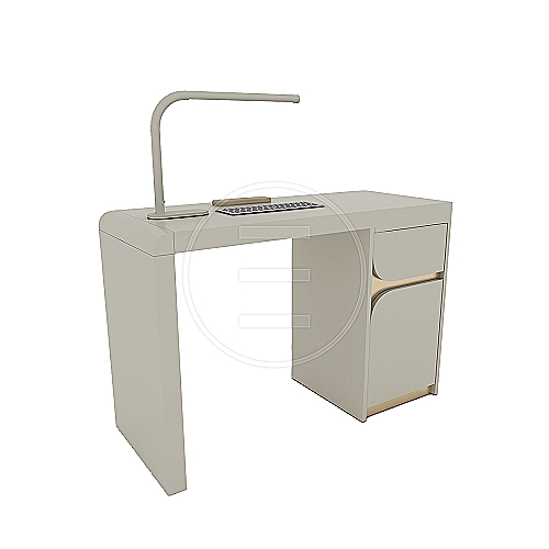 Lilya Nail Station MDF manicure stol s gold satin inox bazom i rasvjetom