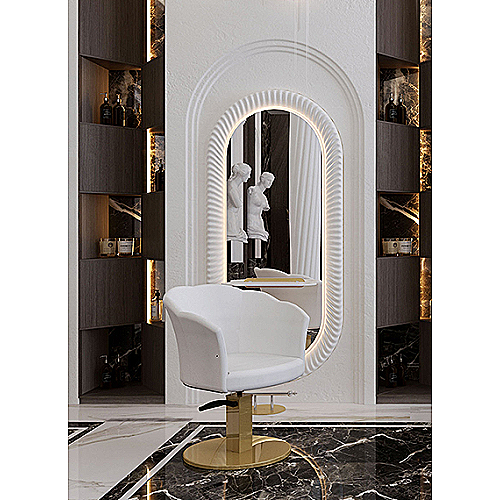 Lussy Wall premium frizerska styling jedinica s neon LED osvjetljenjem i Corian radnom plohom