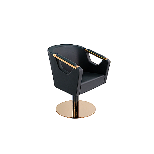 Frizerska stolica Sacha Rose SL – luksuzna styling stolica sa satenskim zlatnim detaljima