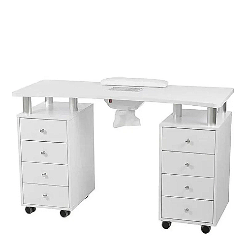 DISTAL stol za manikuru – dvostruka radna stanica s ugrađenim ventilatorom i ladicama