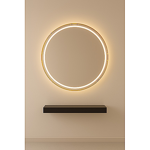 Frizersko ogledalo Oviedo – zlatno luksuzno ogledalo za frizerski salon