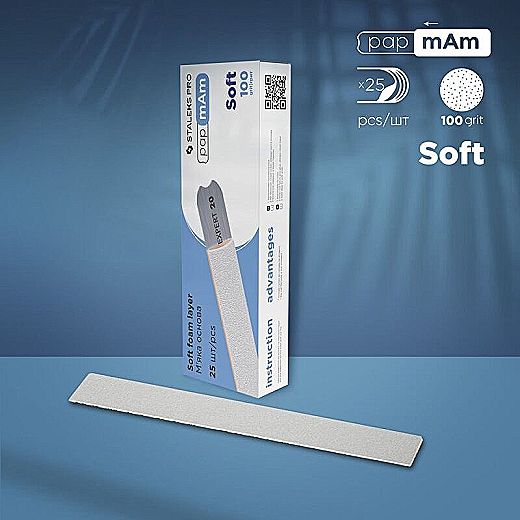 Zamjenska rašpica Staleks Expert Soft 20 GRIT 100 – bijela, 25 komada