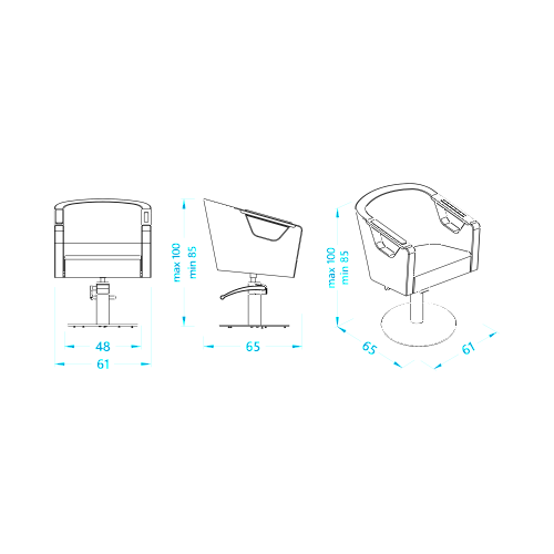Frizerska stolica Sacha GOLD RL – luksuzna styling stolica sa satenskim zlatnim detaljima