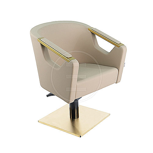 Frizerska stolica Sacha GOLD RL – luksuzna styling stolica sa satenskim zlatnim detaljima