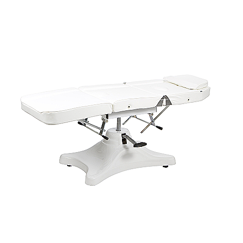 LACRIS kozmetički stol – bijeli stol za tretmane s ručnim podešavanjem