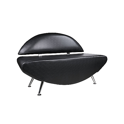 Trosjed ELEGANCE sofa za čekaonicu salona crna koža moderna