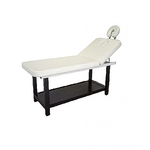 ROMBO drveni stol za masažu s ručno podesivim naslonom, PVC presvlakom i donjom policom.