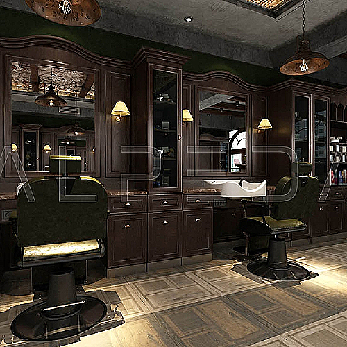 Antique Man retro ogledalo s radnim mjestom i umivaonikom