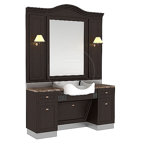 Antique Man retro ogledalo s radnim mjestom i umivaonikom