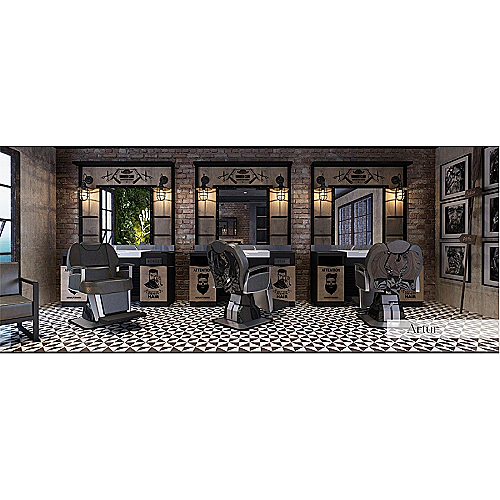 Artur rustikalno ogledalo s radnim mjestom i umivaonikom