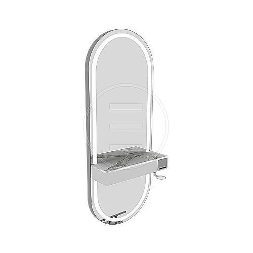 Glam Wall NK zidno ogledalo s LED rasvjetom i osloncem za noge