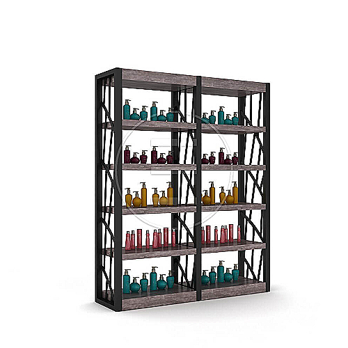 Expo Lazer komoda s drvenim policama i metalnim držačima