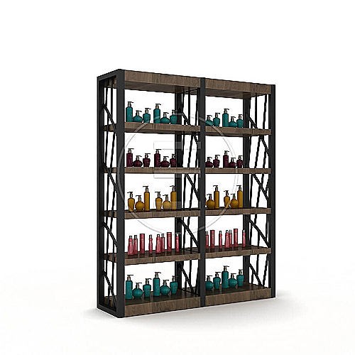 Expo Lazer komoda s drvenim policama i metalnim držačima