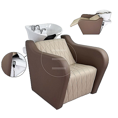 Maya Basic Wash profesionalni frizerski glavoper s kožnom presvlakom i keramičkom zdjelom