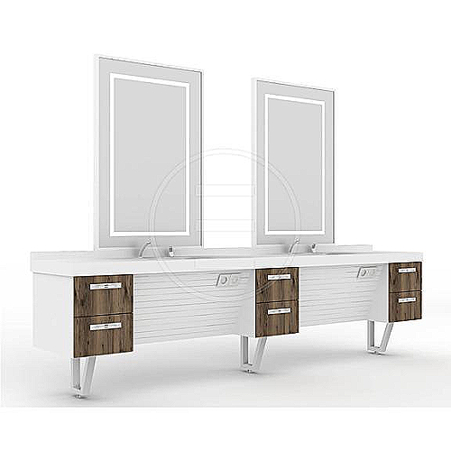 Ogledalo sa radnim mjestom Odin - Svi proizvodi, Oprema za frizerske salone, Muška radna mjesta 