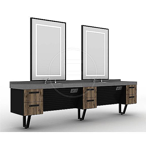 Odin Grey ogledalo s radnim mjestom i umivaonikom