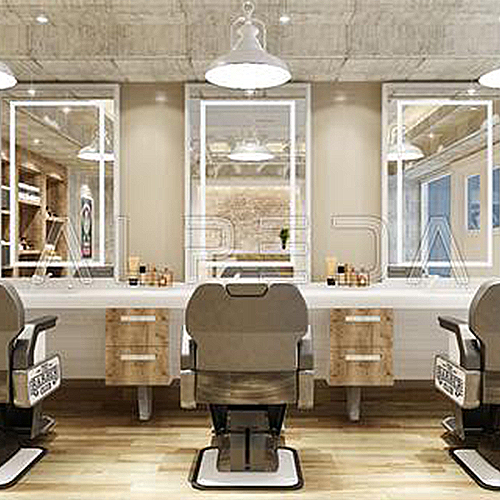 Ogledalo sa radnim mjestom Odin - Svi proizvodi, Oprema za frizerske salone, Muška radna mjesta 